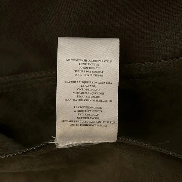 Drape Front Faux Leather Jacket Pockets, Size M - Picture 11 of 11